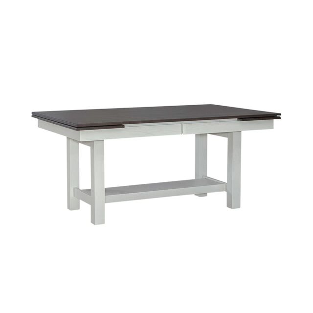Liberty Furniture Brook Bay 5-Piece Carbon Gray/Textured White Trestle Dining Set-3