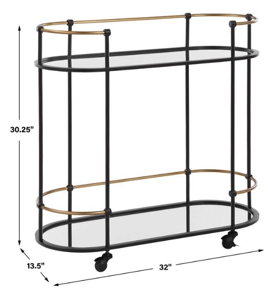 Uttermost® Andre Black Bar Cart-2