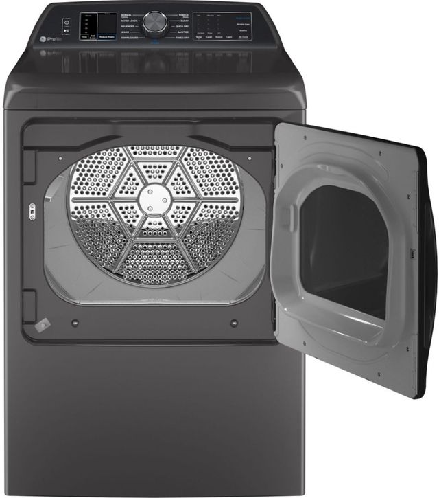 GE Profile™ Diamond Gray Top Load Washer & Electric Dryer Laundry Pair-3