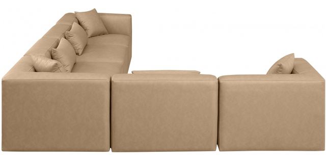 Meridian Furniture Cube 6-Piece Tan Leather Sectional-3