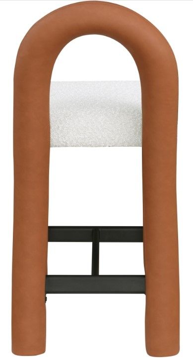 Meridian Furniture Amari Cognac/Cream Upholstered Counter Stool-4