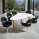 Furniture of America® Northam 7-Piece Matte Gold/White Dining Table Set with Black Chair-1