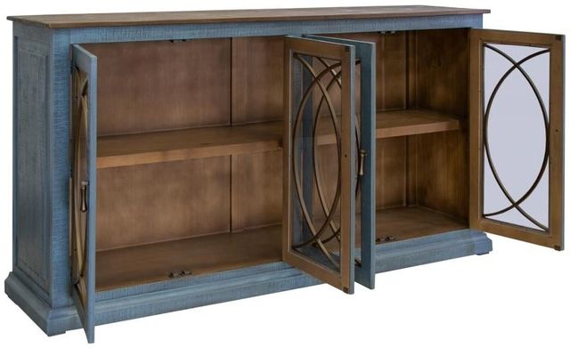 International Furniture Direct Marlin Blue/Brown Console-3