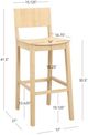 Linon Kentucky 2-Piece Unfinished Bar Stool Set-2