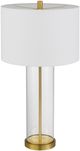 Cal® Lighting & Accessories Column Style 2-Piece Antique Brass Table Lamp Set-2