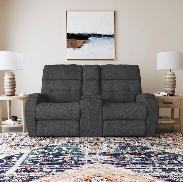 Flexsteel® Customizable Strait Power Reclining Loveseat with Console and Power Headrests-2
