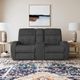Flexsteel® Customizable Strait Power Reclining Loveseat with Console and Power Headrests-2