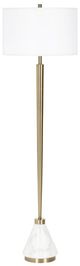 Uttermost® Curran Brass/White Floor Lamp-0