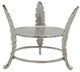 A & B Home Alvada 2-Piece Silver 3-Leaf Pillar Candle Holder Set-2