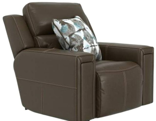 Catnapper® Arezzo Chocolate Leather Power Lay Flat Recliner with Power Headrest-0