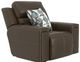 Catnapper® Arezzo Chocolate Leather Power Lay Flat Recliner with Power Headrest-0