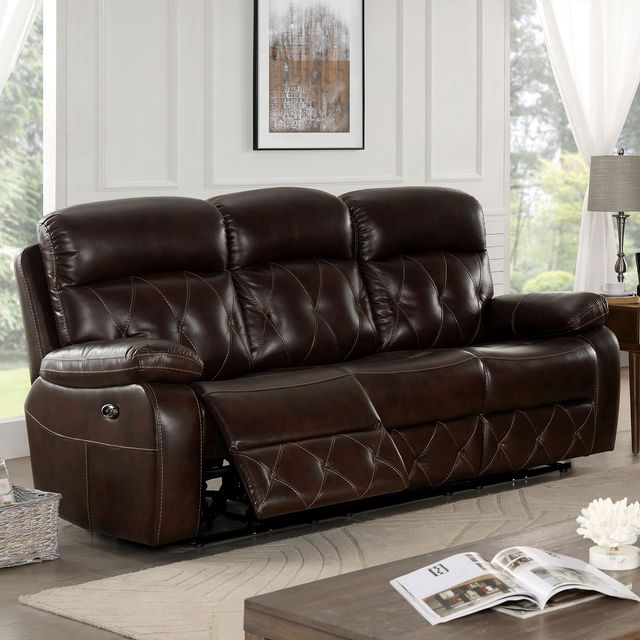 Furniture of America® Dusseldorf 2-Piece Brown Power Reclining Sofa Set-1