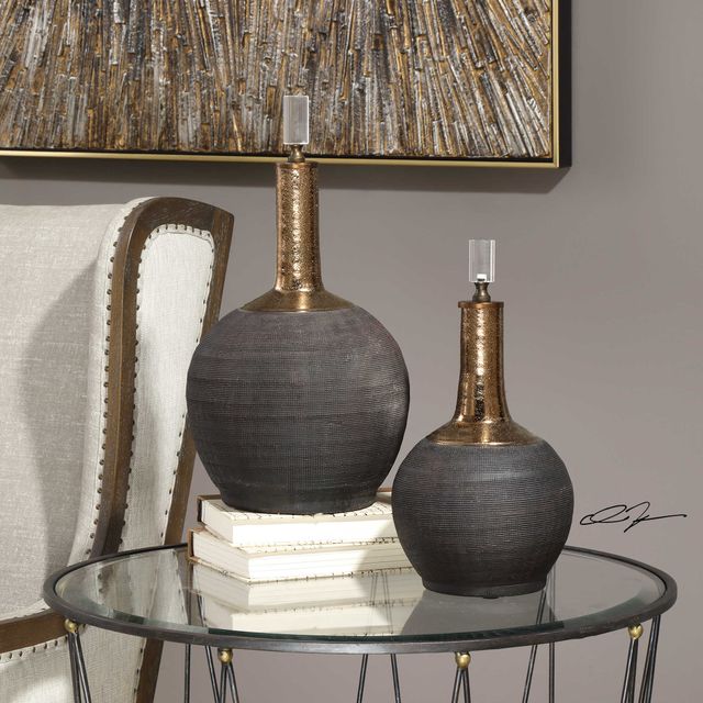 Uttermost® Arnav 2-Piece Matte Black Bottle Set-1