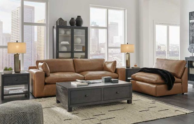 Signature Design by Ashley® Emilia 2-Piece Caramel Sectional Loveseat-3