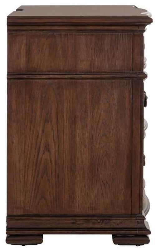 Liberty Furniture Provence Park Chateau Brown Bedside Chest with Charging Station-3