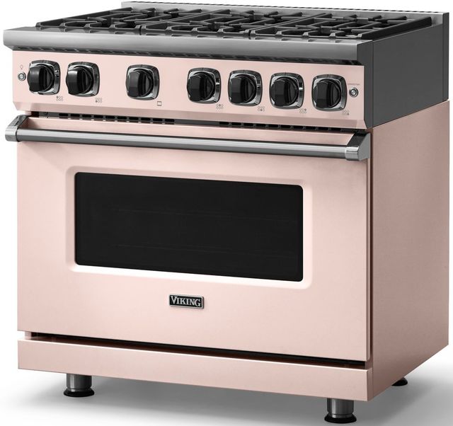 Viking® 7 Series 36" Blush Pro Style Natural Gas Range-3