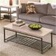 Riverside Furniture Capri Alabaster Travertine Stone Top Coffee Table with Black Base-1