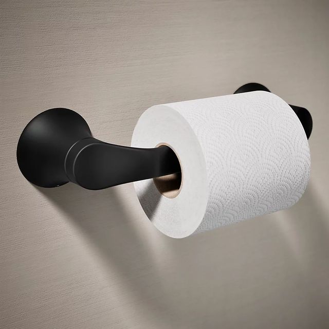 KOHLER® Simplice® Matte Black Pivoting Toilet Paper Holder-1