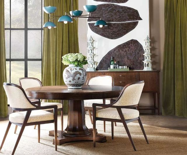 Hooker® Furniture Archives Classic Walnut/Curate Wheat 24" Upholstered Dining Arm Chair-1