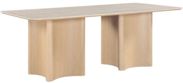 Meridian Furniture Corvina Travertine Rectangular Dining Table with Natural Base-0