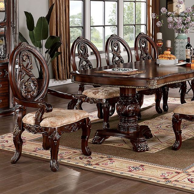 Furniture of America® Normandy Brown Cherry Dining Table-2