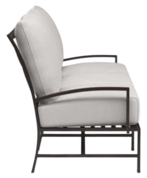 Sunset West La Jolla Espresso Aluminum Outdoor Sofa with Canvas Flax Cushion-1