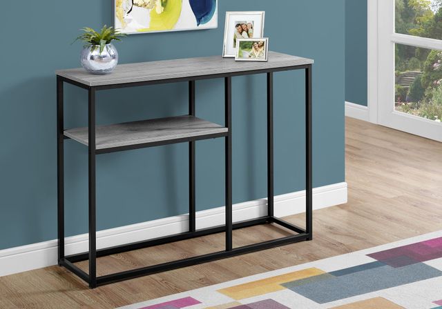 Monarch Specialties Inc. Grey 48"L Black Metal Hall Console Table-1