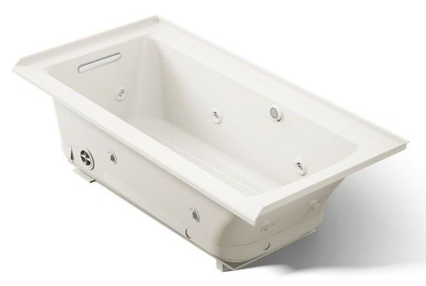 KOHLER® Archer® White 60" x 30" Alcove Heated BubbleMassage™ Air Bath and Whirlpool-0