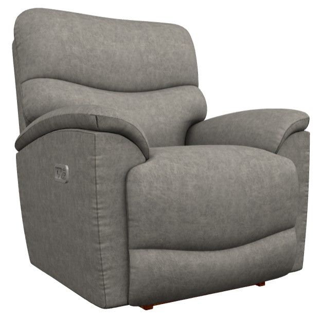 La-Z-Boy® Trouper Charcoal Power Rocking Recliner with Headrest-0