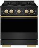 ZLINE Marino 30" Black Stainless Steel Pro Style Dual Fuel Range with Polished Gold Accents-0