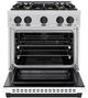 ZLINE Autograph Edition 30" Stainless Steel Pro Style Dual Fuel Range with White Matte Door and Matte Black Accents-1
