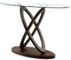 Furniture of America® Atwood II Glass Top Oval Sofa Table with Dark Walnut Base-0