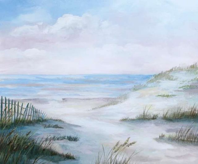StyleCraft Seaside Dunes Light Blue/Light Gray/White Wall Art-1
