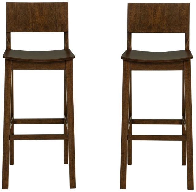 Linon Kentucky 2-Piece Walnut Barstool Set-3