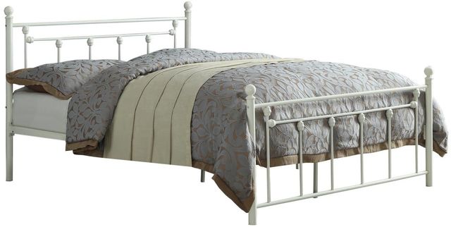 Mazin Furniture Lia Full White Metal Rod Bed-0