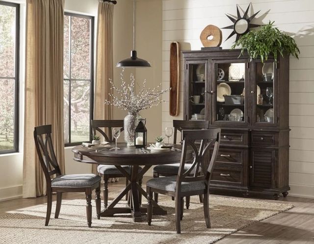 Mazin Furniture Cardano Driftwood Charcoal Round DIning Table-3