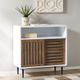 Olliix by INK+IVY Serenity Brown/White 31.5"W x 15.75"D x 32"H Mid Century Sliding Slat Door Accent Cabinet-3
