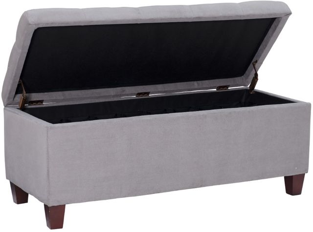 Linon Carmen Gray Storage Ottoman-3