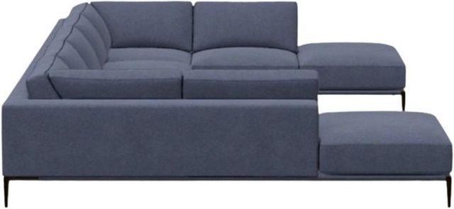 American Leather® Customizable Copenhagen 3-Piece Fabric U-Shaped Sectional with Double Chaise-2