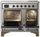 Ilve® Majestic III 40" Stainless Steel Pro Style Induction Range with Solid Door and Burnished Trim-1