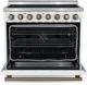 FORNO® Paolo Series Alta Qualita 36" White and Antique Brass Pro Style Electric Range -1