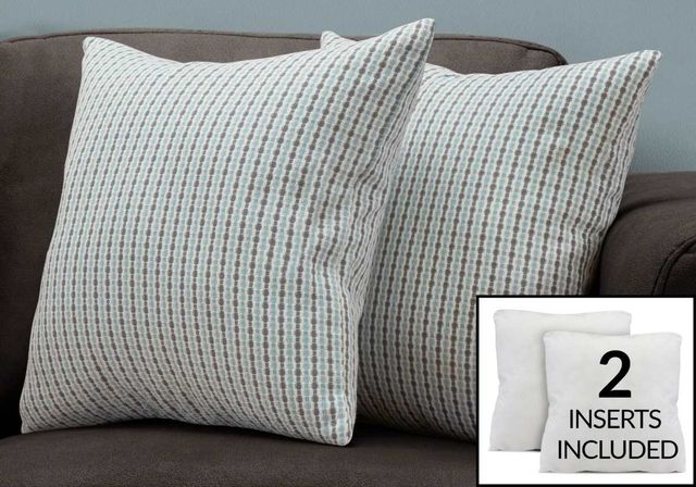 Monarch Specialties Inc. Set of 2 Light Blue/Grey Pillow-0