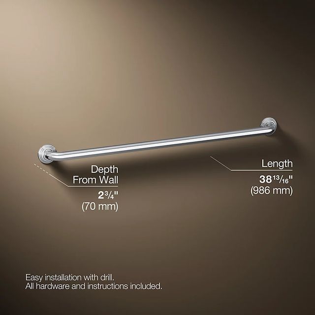 KOHLER® Traditional Polished Stainless 36" Grab Bar-4