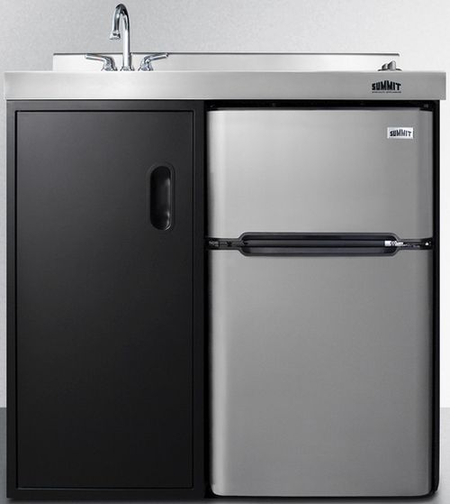 Summit® 36" Black and Stainless Steel All-In-One Kitchenette-0