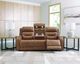 Signature Design by Ashley® Knightington Caramel Power Reclining Sofa with Audio Seating-2