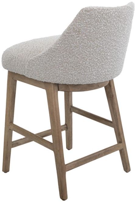 International Furniture Direct Emma Lacquer White/Pearl Barstool -3