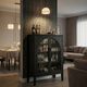 Crestview Collection Braxton Black Wine Cabinet-1