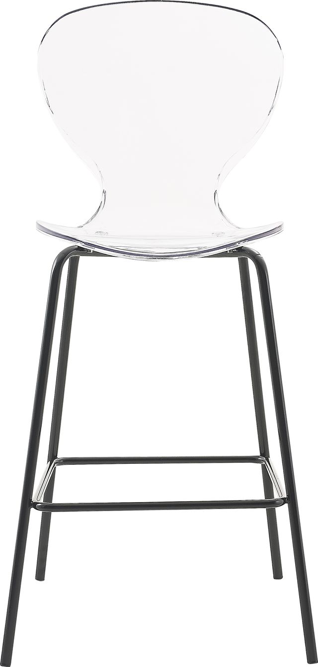 Meridian Furniture Clarion Clear/Matte Black Counter Stool-3