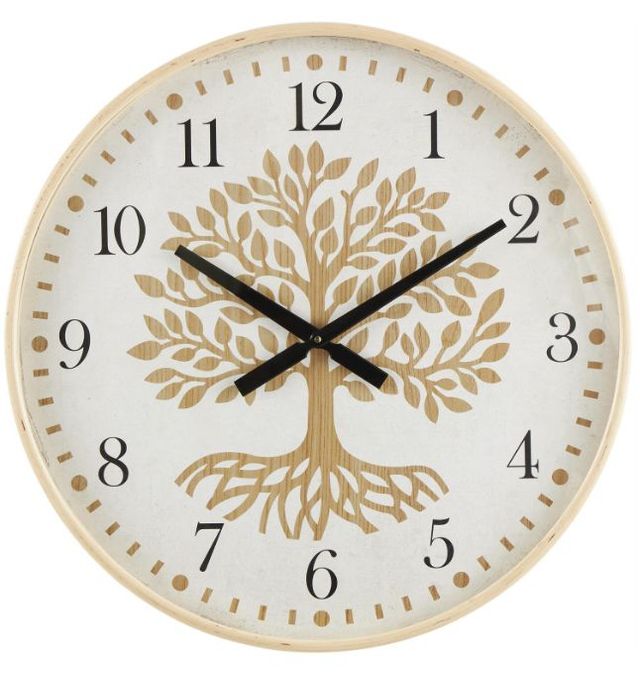 Deco Marche Beige Tree Wall Clock-0