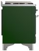 Ilve® Majestic III 48" Emerald Green Pro Style Dual Fuel Liquid Propane Range with French Top and Chrome Trim-4